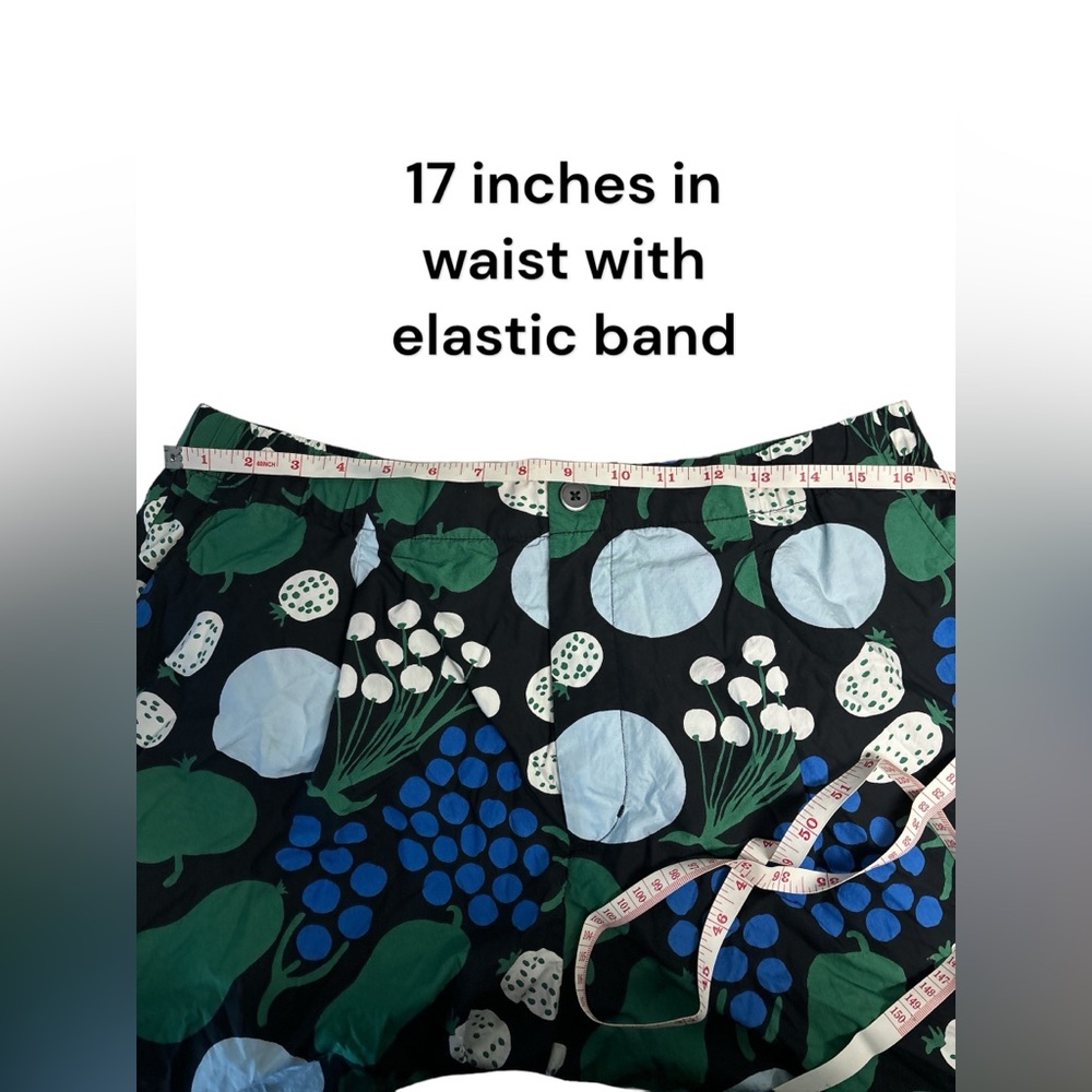 Marimekko Black, Green, and Blue Patterned Women Shorts - Picture 6 of 8